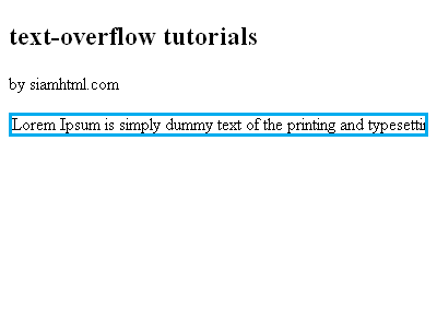 text-overflow with hidden overflow
